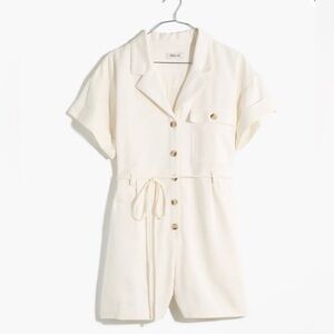 Madewell Cream Collared romper
